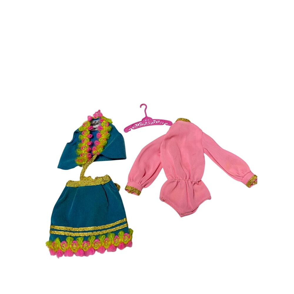 VTG Barbie 1970 "Gypsy Spirit" outfit. #1458. vest, skirt, bodysuit, hanger